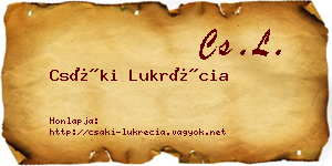 Csáki Lukrécia névjegykártya